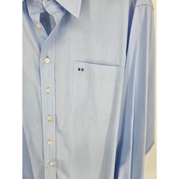Nita Fashion Men's Sky Blue Long Sleeve Button-Down Casual Dress Shirt XXL - Picture 2 of 4